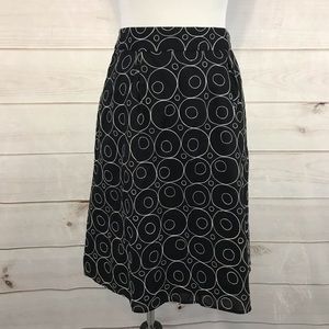 Saks Fifth Avenue Black & White A-Line Skirt Sz 4